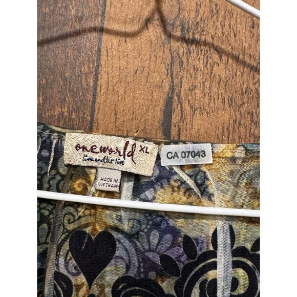 Women's One World beautiful blouse top Size XL Creases in the fabric - Picture 5 of 7